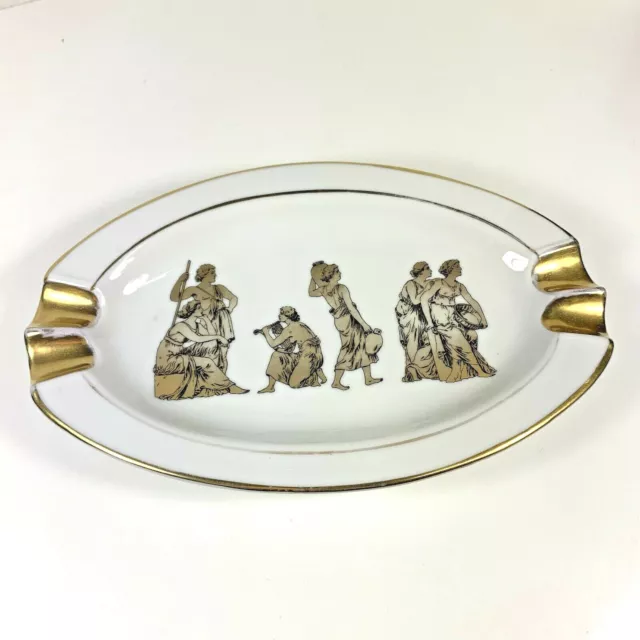 Gerold Porzellan Bavaria, Greek Greece Porcelain Ashtray Plate, Western Germany