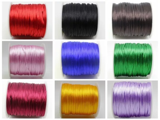 1-3-5-10 M  Nylon SATIN Rattail Macrame Cord Beading Jewelry DIY Making 1mm dia