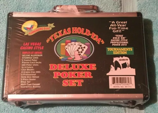 Hummingbird Texas Hold Em Casino Style Professional Deluxe Poker Set Card Game