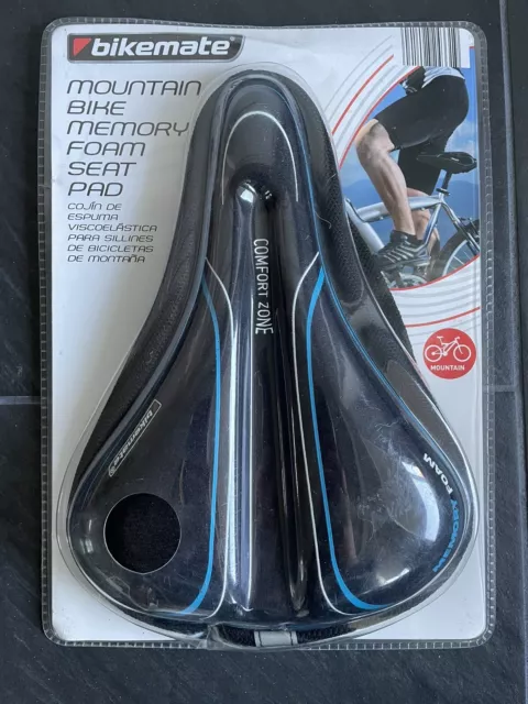 BIKEMATE Mountain Bike Memory Foam Seat Pad 10.6x7.8 Anti Slip Base Drawstring