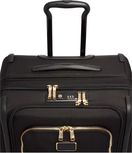 New TUMI Alpha  Short Trip Expandable 4 Wheel Packing Case  Black Gold 26x19x13 3