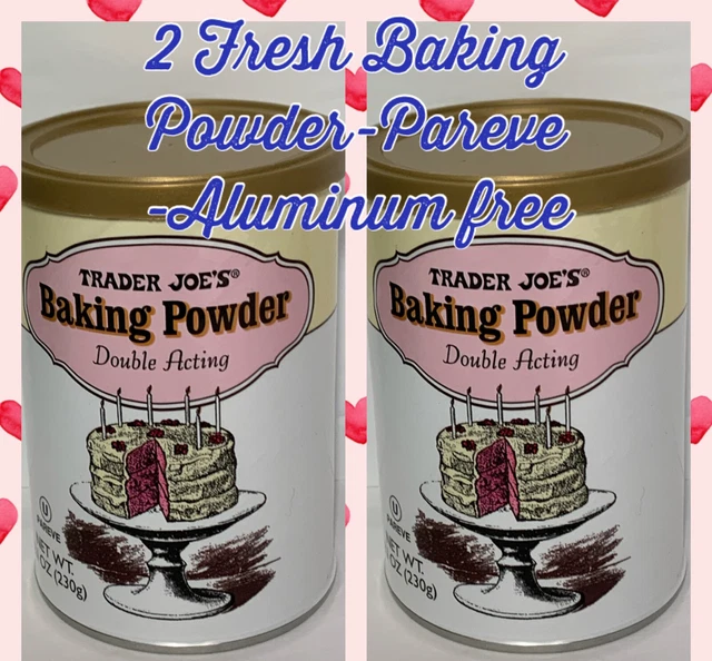 Trader Joe's Baking Powder Double Acting 8.1oz 230g (2 Cans) Exp 10/24