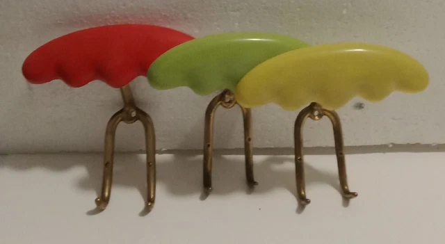 Set 3  Attaccapanni  Colorati Anni 50/60