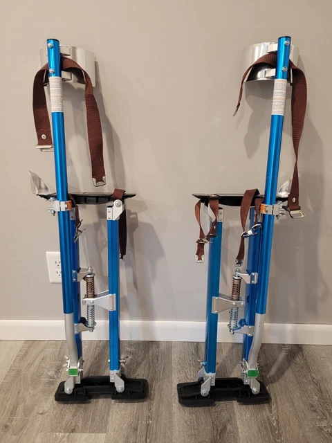 Drywall Stilts 24-40" Aluminum Tool For Painting Painter Taping Blue