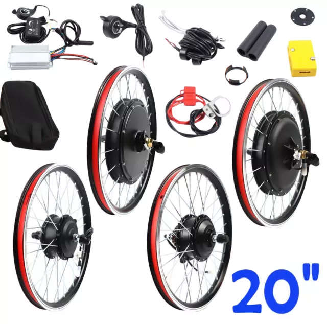 20 Zoll Hinterrad Elektro Fahrrad Motor Kit E Bike Nabe Umbausatz LED-Kit 36/48V