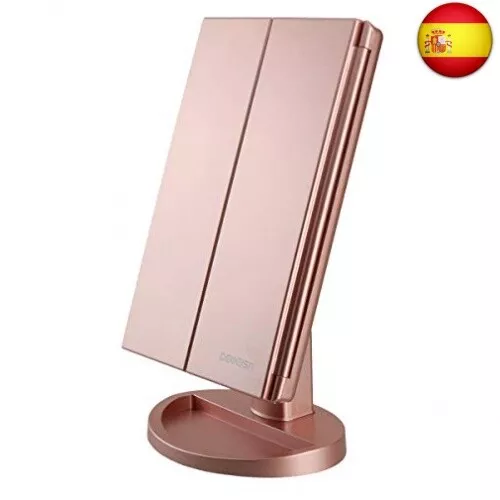 Espejo de Maquillaje con LED, Iluminado Espejo de Mesa Luz con Ampliación 1X /