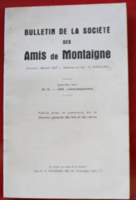 1968 - Bulletin des Amis de MONTAIGNE - N°15 (1968)