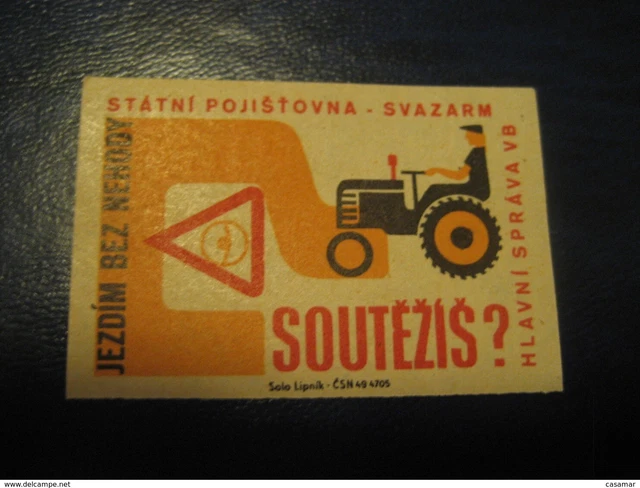 Label 191 SVAZARM TRAKTOR TRACTEUR Poster Stamp Vignette Czechoslovakia Label EUR ...
