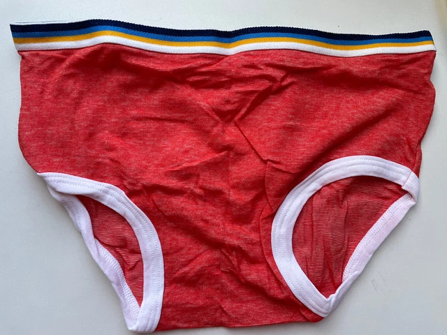 Mini slip hipster originali vintage anni '70 rosso/arancione - grandi - nuovi in confezione