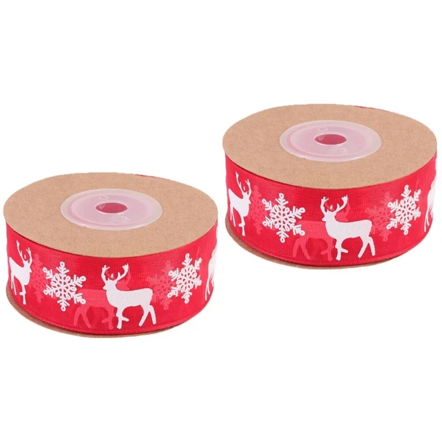 2 Rolls Christmas Ribbons Party Decoration Craft Tree Decorations