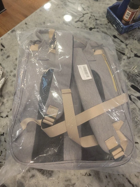 Baby Diaper Bag Backpack grey  With built in Bassinet/Crib Changing Station USB