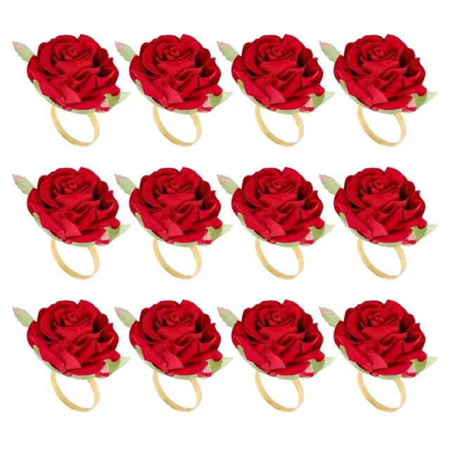 12 pezzi fibbia asciugamano rosso rosa forma tovaglioli matrimonio festa Valen5137