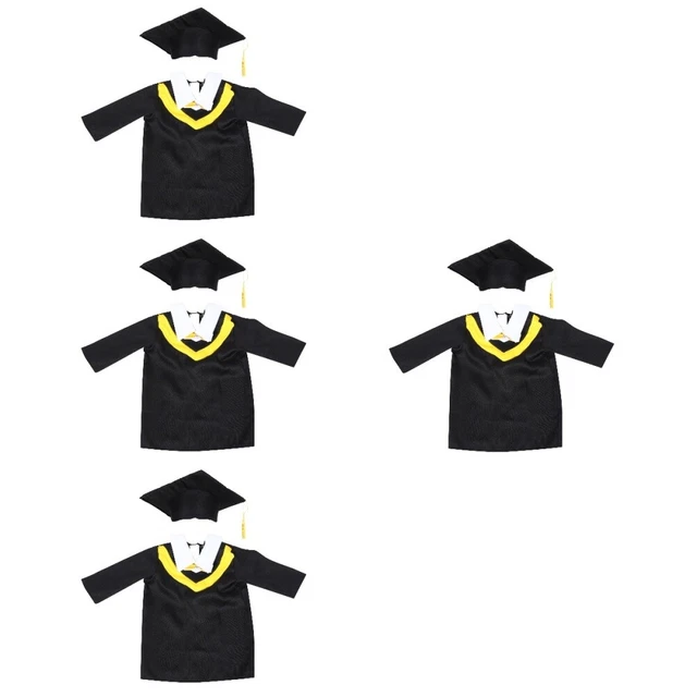 4 Sets Noir Robe De Graduation Robes Pour Enfants Vêtements Pour Enfants