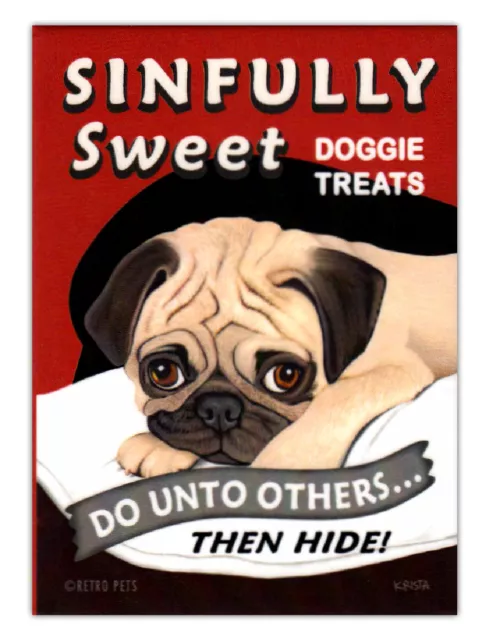 Retro Perros Refrigerador Imanes - Carlino Doggie Treats - Vintage Publicidad