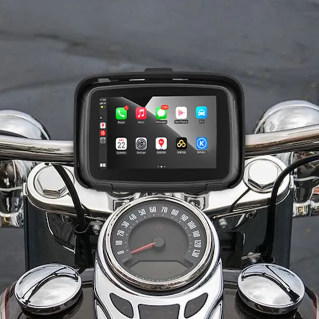 Portable 5 inch Wireless Apple Carplay Android  For Motorcycle Navigator Monitor