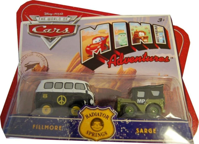 DISNEYS CARS MINI Adventures 2 Pk Radiator Springs Fillmore Sarge DISNEYS CARS MINI Adventures 2 Pk Radiator Springs Fillmore Sarge