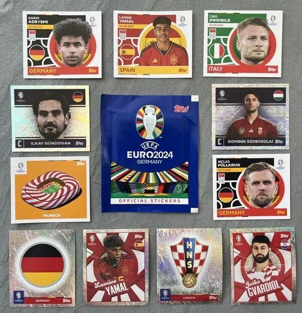 TOPPS UEFA EURO 2024 Germany Gruppe A / B Sticker Einzelsticker