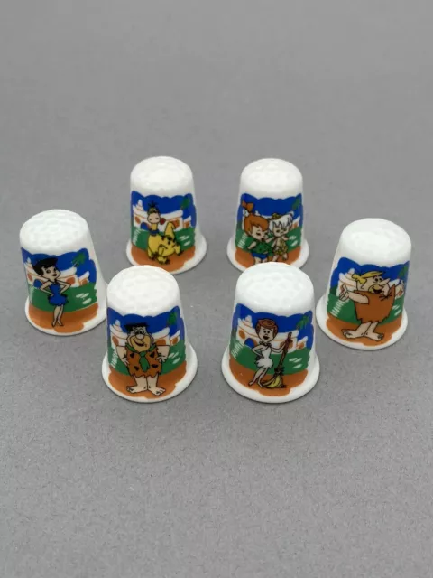 The Flintstones fine bone china thimbles full set of six