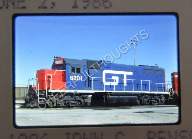 Original  '86 Kodachrome Slide GTW GT Grand Trunk 6201 GP38 Toledo, OH   38X9