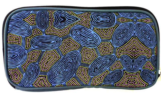 Yijan Aboriginal Art Travel Wallet - Women Travel Dreaming (Slate)