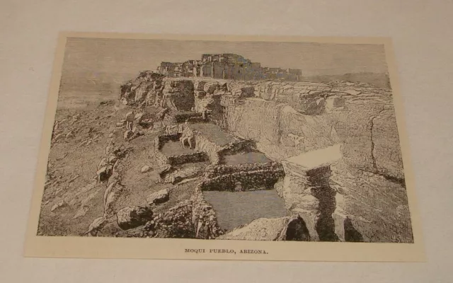 1893 Rivista Incisione ~ Moqui Pueblo, Arizona