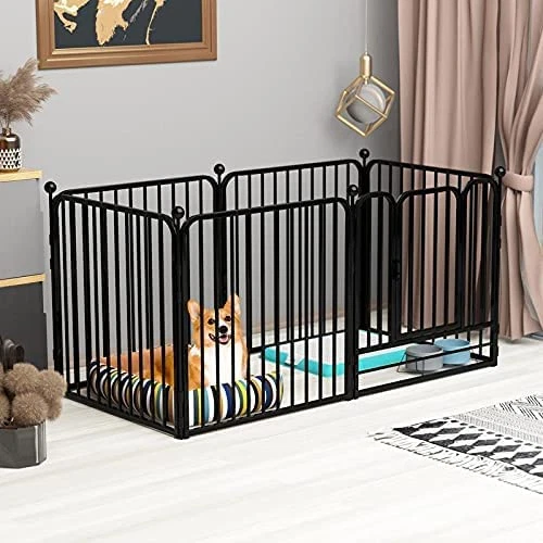 PEIPOOS Dog Panel Pet Playpen Pen Bunny Fence Indoor Outdoor Fence Playpen He...