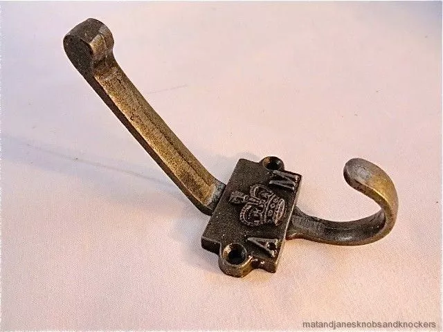 Antique Style Air Ministry Cast Iron Double Coathook Coat Hook Rack Wallhook
