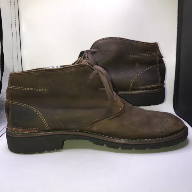 MENS CLARKS BROWN/TAN Leather Lace-up Ankle BOOTS Size UK 11.5 £25.00 ...