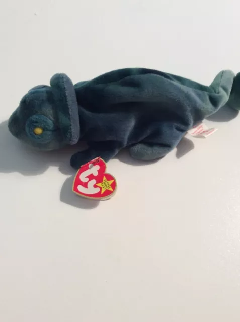 Ty Rainbow the Chameleon Beanie Baby with Tag - 1997 - Retired - Mint!