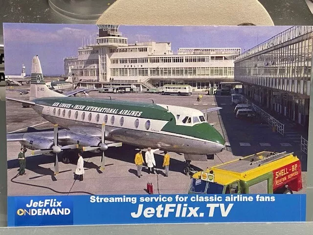 Aer Lingus Vickers Viscount EI-AKO at Dublin airline aircraft postcard
