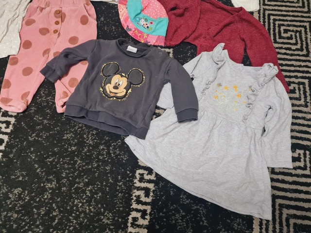 #C67💜 Huge Bundle Of Baby Girl Clothes 12-18months NEXT GEORGE DISNEY RIVER PUM 12