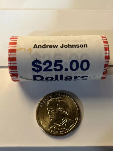 2011 Andrew Johnson Presidential $1 Dollar Coin $25 Roll "Unopened" US MINT