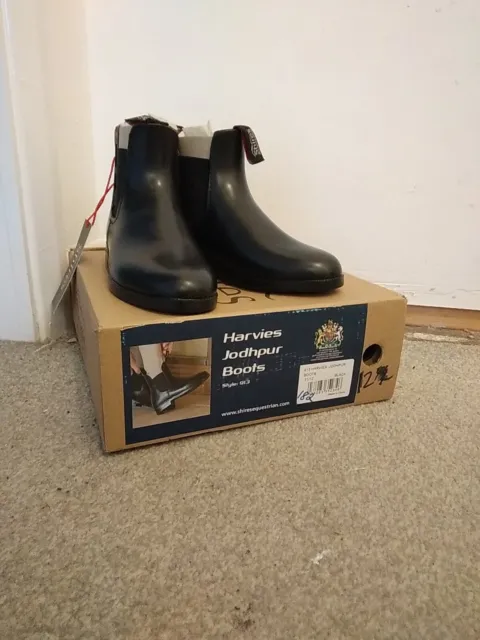 Shires Harvies Childrens  Jodhpur Boots Black UK 12