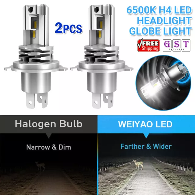 H4 Headlight Globe Light LED 6500K High Low Beam Bulbs Kit White 20000LM 1 PAIR