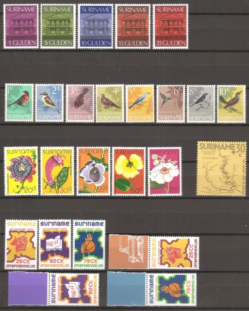 43 Timbres  Suriname " Divers sujets ".  Diverses Années