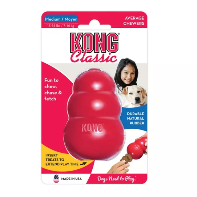 Kong Classic Red Dog Toy Fun Tough Chew Fetch Throw Bounce Durable Medium 3