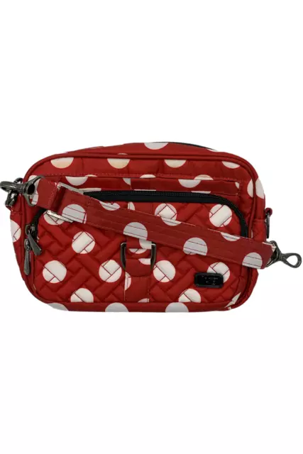 Lug Convertible RFID Crossbody and Belt Bag Carousel Crimson LG Dot