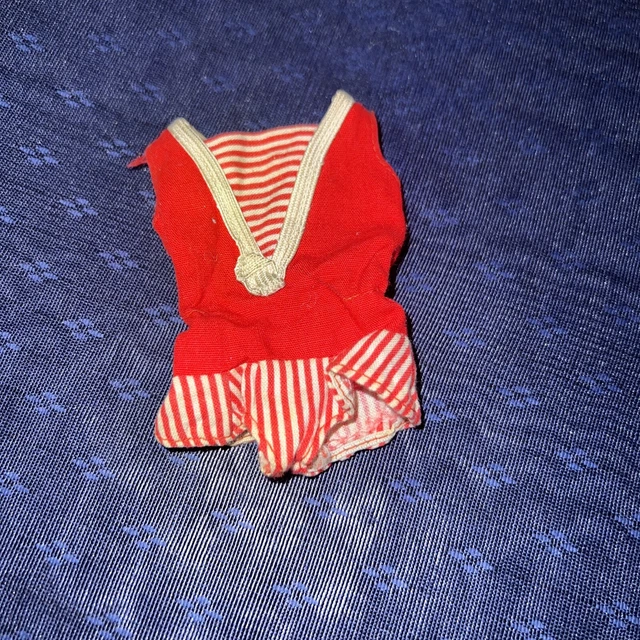 VINTAGE MATTEL BARBIE/SKIPPER Original 1960's Red & White Bathing Suit