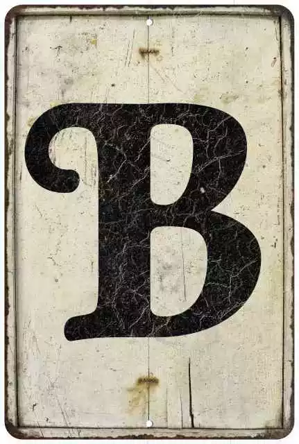 Capital Letter B Vintage Look Chic Distressed 108120020191