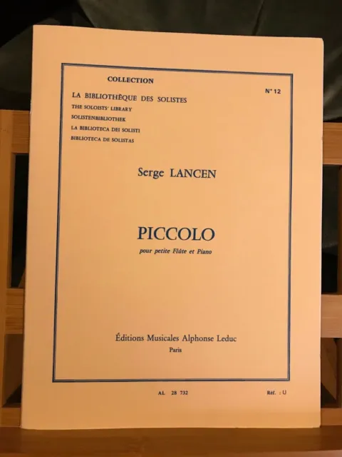 Serge Lancen Piccolo pour petite flûte et piano partition editions Leduc