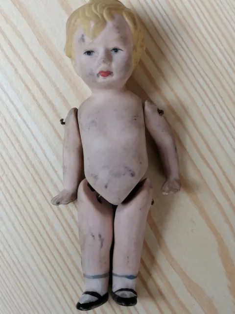 Bisquitporzellan Puppe für die Puppenstube alt antik ca. 13 cm