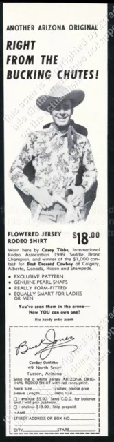 1950 Buck Jones Arizona Original flowered Western shirt Casey Tibbs photo ad