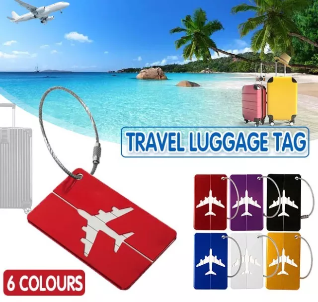 Luggage Tag Aluminum Travel Baggage Suitcase Identity Address Name Label Cards
