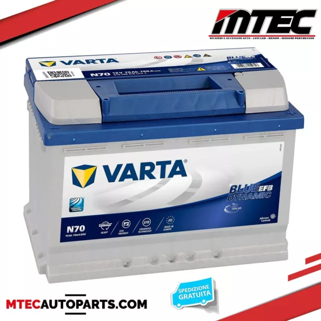 BATTERIA AUTO Varta Blue Dynamic EFB N70, 70 Ah 760 A / SPEDIZIONE GRATIS NUOVA