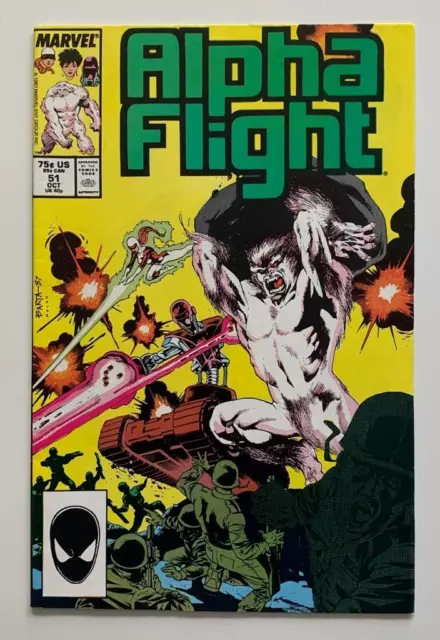 Alpha Flight #51 KEY 1st Jim Lee art on Marvel (Marvel 1987) FN/VF condition