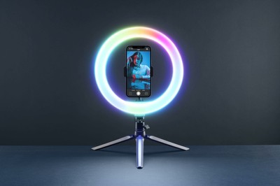 Cellularline Cellular Line Cellularline SelfieRing Pro Bastone Smartphone Nero SELFIERINGPROK 