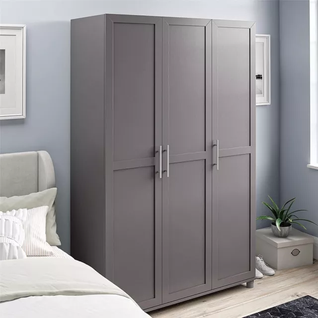 Systembuild Evolution Camberly Framed 3 Door Wardrobe, Graphite Gray