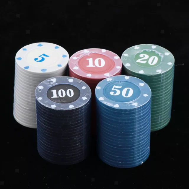100 Pack Clay Poker Chip Set Texas Hold'em Poker Casino Game Chips Set with
