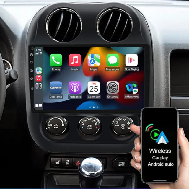 For Jeep Patriot/Compass 32GB Apple CarPlay Android 12 Car Stereo GPS Navi Radio