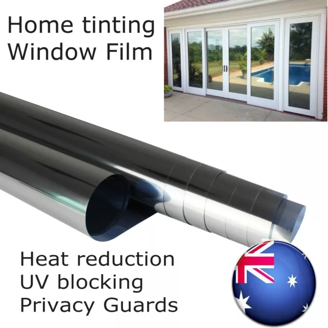 Privacy Window Tint Film One Way Mirror Sun Block Anti-Glare Removal Glass Cover